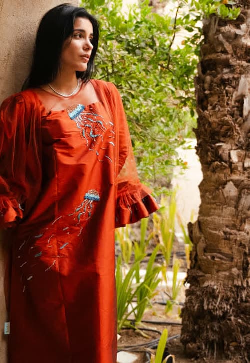 Osh campaign — embroidered jellyfish dress